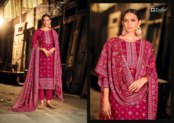 Zulfat Kashmira Pure Wool Pashmina Designer Dress Material Collection 